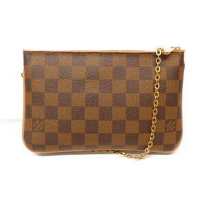 Louis Vuitton Brown bag clutch Zip Pochette Damier Ebene Double shoulder